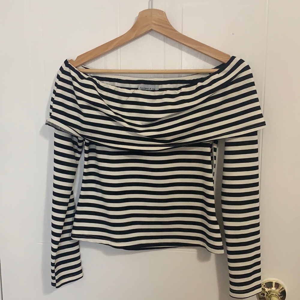 Off the shoulder, striped shirt
